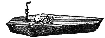 Coffin with skull and bones symbol