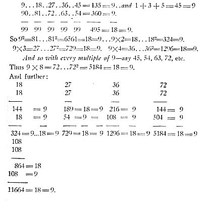 Freemasonry - reverse progression of 1 to 10 multiplied by 9, in inverse order