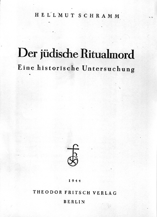 Jewish Ritual Murder by Hellmut Schramm - title page