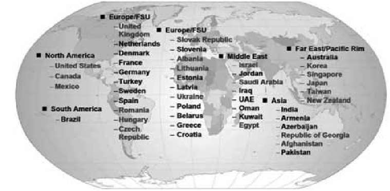 Cubic corporation - global map of defense activity