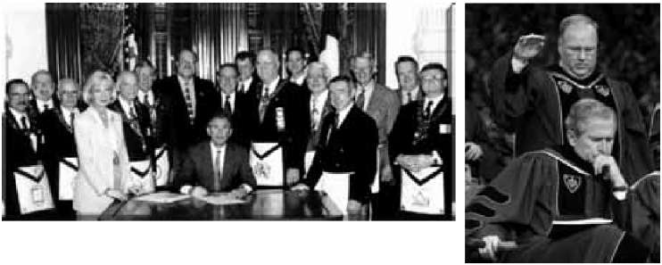 George W. Bush - a Mason with Members of Masonic lodge, year 2000