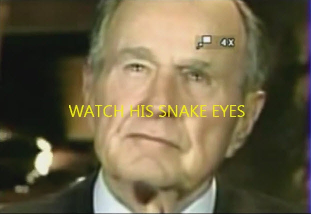 George Bush, Sr. - the reptilian eyes