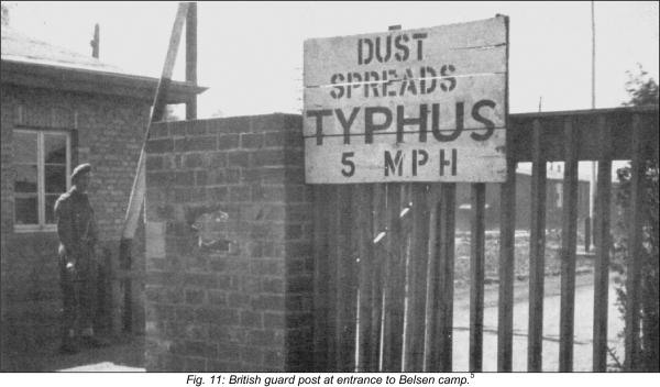 British guard post at entrance to Belsen camp - WWII