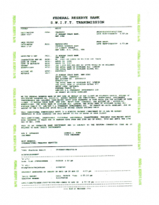 Federal Reserve SWIFT Transmission 5T 2009